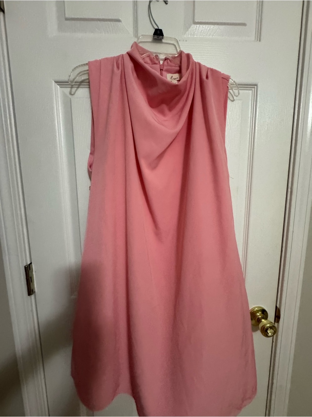 Lena Soft Pink Draped Cowl Neck Dress